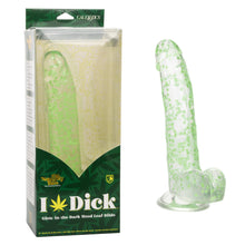Load image into Gallery viewer, Naughty Bits I Leaf Dick Glow-In-The-Dark Weed Leaf Dildo