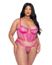 Load image into Gallery viewer, LI622 - Bubblegum Heart 2-Piece Bustier Set