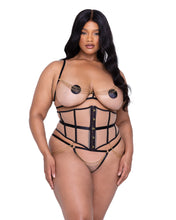 Load image into Gallery viewer, LI634 - Caged Temptress 3-Piece Waspie Short Set
