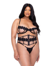 Load image into Gallery viewer, LI648 - Ebony Rose 3-Piece Waspie Short Set