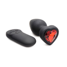 Load image into Gallery viewer, Booty Sparks 28X Silicone Vibrating Red Heart Anal Plug W/ Remote Small