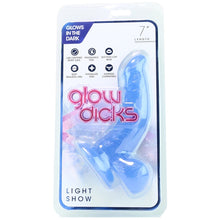 Load image into Gallery viewer, Glow Dicks 7" Light Show Dildo in Blue