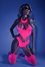 Load image into Gallery viewer, No Promises Bodystocking Neon Pink