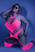 Load image into Gallery viewer, No Promises Bodystocking Neon Pink