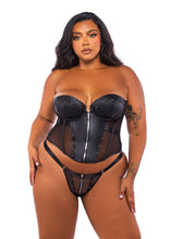 Load image into Gallery viewer, LI698 - Lust &amp; Leather Corset 2-Piece Set
