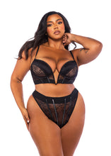 Load image into Gallery viewer, LI712 - Belle Noir 2-Piece Bustier Set
