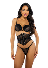 Load image into Gallery viewer, LI713 - Belle Noir 3-Piece Waspie Set
