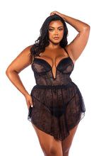 Load image into Gallery viewer, LI714 - Belle Noir 3-Piece Garter Skirt Set
