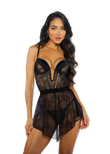 Load image into Gallery viewer, LI714 - Belle Noir 3-Piece Garter Skirt Set

