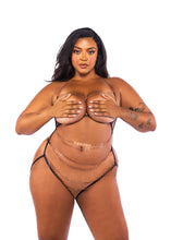Load image into Gallery viewer, LI744 - Chain Linked Open Cup &amp; Crotchless Teddy
