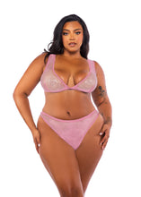 Load image into Gallery viewer, LI754 - Think Pink Rhinestone Bralette 2-Piece Short Set
