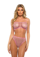 Load image into Gallery viewer, LI754 - Think Pink Rhinestone Bralette 2-Piece Short Set
