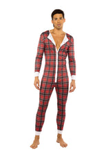 Load image into Gallery viewer, LI783 - Mens Plaid Union Suit with Open Butt Flap
