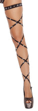 Load image into Gallery viewer, 3233 - 100&quot; Solid Leg Strap with Attached Garter &amp; Rhinestone Detail
