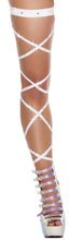 Load image into Gallery viewer, 3233 - 100&quot; Solid Leg Strap with Attached Garter &amp; Rhinestone Detail
