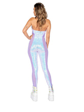 Load image into Gallery viewer, 3802 - 1pc Haltered Catsuit with Mesh and Sequin Detail
