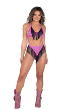 Load image into Gallery viewer, 3987 - Metallic Printed High Waisted Shorts with Fringe Detail
