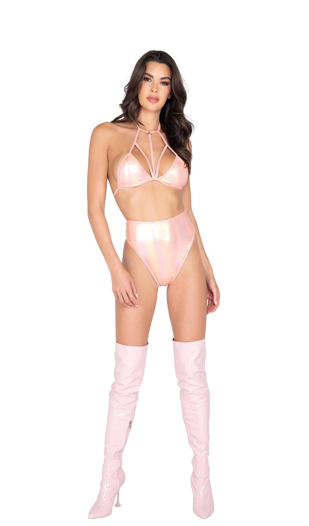 6002 - Iridescent High Waisted Shorts