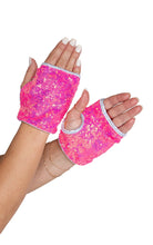 Load image into Gallery viewer, 6042 - Open Finger Sequin Gloves
