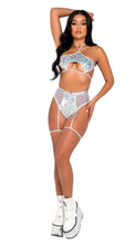 Load image into Gallery viewer, 6107 - Two-Tone Iridescent Zip-Up Vinyl Shorts
