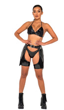 Load image into Gallery viewer, 6128 - Studded Vinyl Chaps with Fringe Detail
