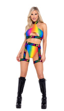 Load image into Gallery viewer, 6139 - Rainbow High-Waisted Shorts

