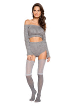 Load image into Gallery viewer, LI287 Roma Confidential Wholesale Lingerie Grey Cozy and Comfy Pajama Short Set

