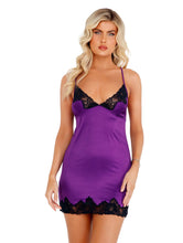 Load image into Gallery viewer, LI367 - Soft Satin Chemise with Lace Detail
