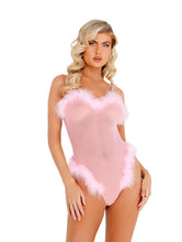 Load image into Gallery viewer, LI387 - 1pc Sheer Marabou Teddy
