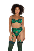 Load image into Gallery viewer, LI409 - 3pc Embroidery Lace &amp; Satin Bra Set
