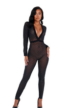 Load image into Gallery viewer, LI429 - Sheer Glittered Bodysuit with Cuffs
