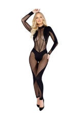 Load image into Gallery viewer, LI483 - Sheer Mesh Detailed Jumpsuit with Zipper Closure
