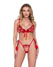 Load image into Gallery viewer, LI639 - Rouge Bow 2-Piece Pom-Pom Set
