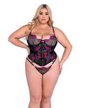 Load image into Gallery viewer, LI678 - Peony Paradise Corset 2-Piece Set
