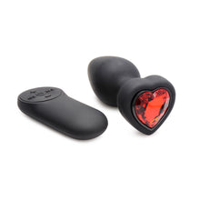 Load image into Gallery viewer, Booty Sparks 28X Silicone Vibrating Red Heart Anal Plug W/ Remote Small
