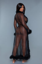 Load image into Gallery viewer, BW1650BK Marabou Robe
