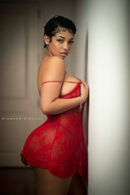 Load image into Gallery viewer, Floral Lace Mini With G-string OS
