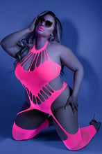 Load image into Gallery viewer, No Promises Bodystocking  Neon Pink
