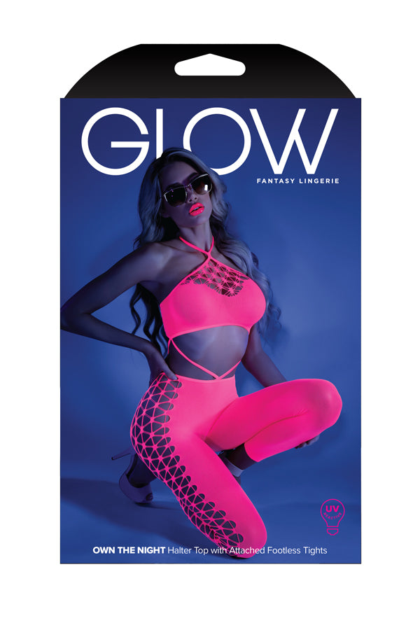 Own The Night Bodystocking Neon Pink