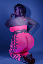 Load image into Gallery viewer, Own The Night Bodystocking Neon Pink
