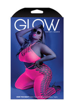 Load image into Gallery viewer, Own The Night Bodystocking Neon Pink
