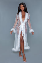 Load image into Gallery viewer, BW1650WT Marabou Robe
